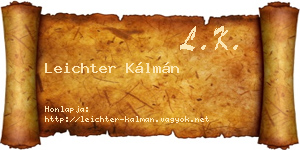 Leichter Kálmán névjegykártya